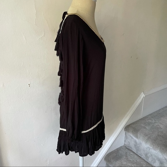 Skemo Open Back Beaded Fringe Long Sleeve Cover Up - Picture 4 of 8